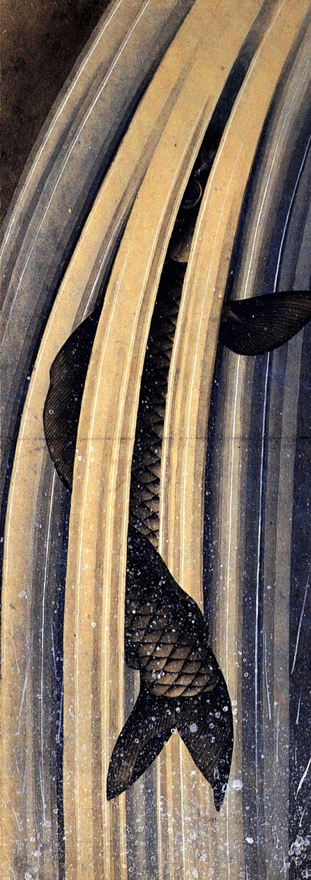 Karp skaczący kaskadą autorstwa Katsushika Hokusai