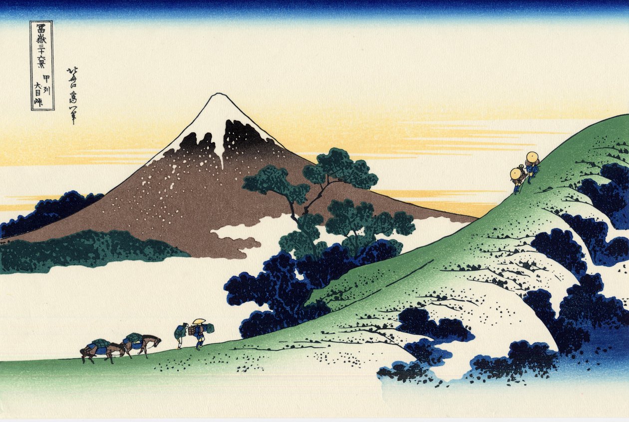 Przełęcz Inume, Kōshū autorstwa Katsushika Hokusai