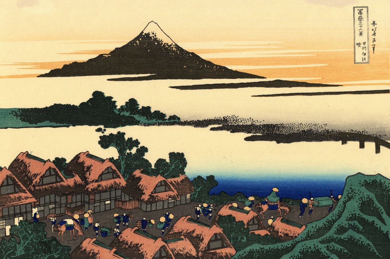 Kōshū Isawa no Akatsuki Świt w Isawa w prowincji Kai autorstwa Katsushika Hokusai