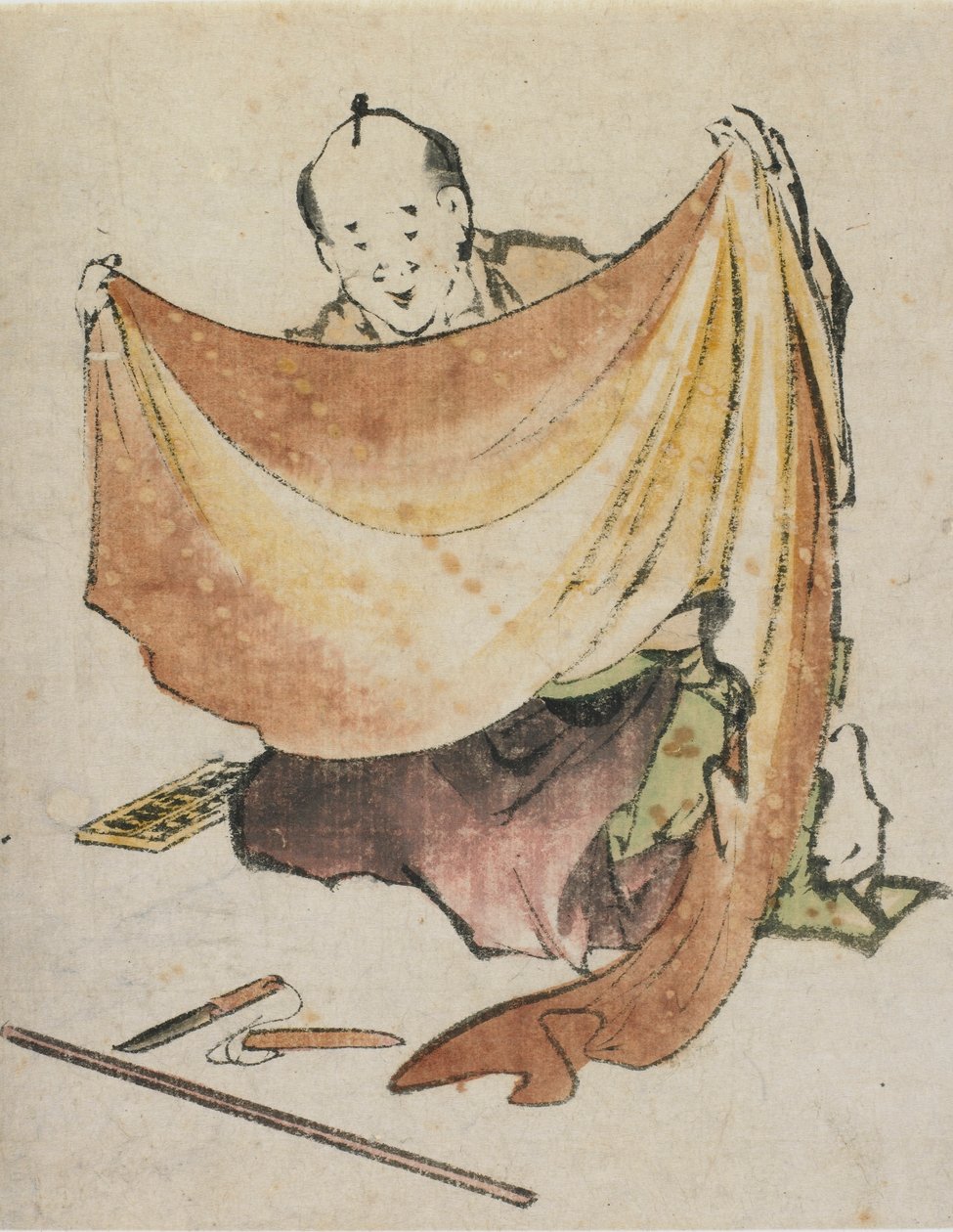 Kupiec sukna, koniec XVIII – początek XIX wieku. autorstwa Katsushika Hokusai