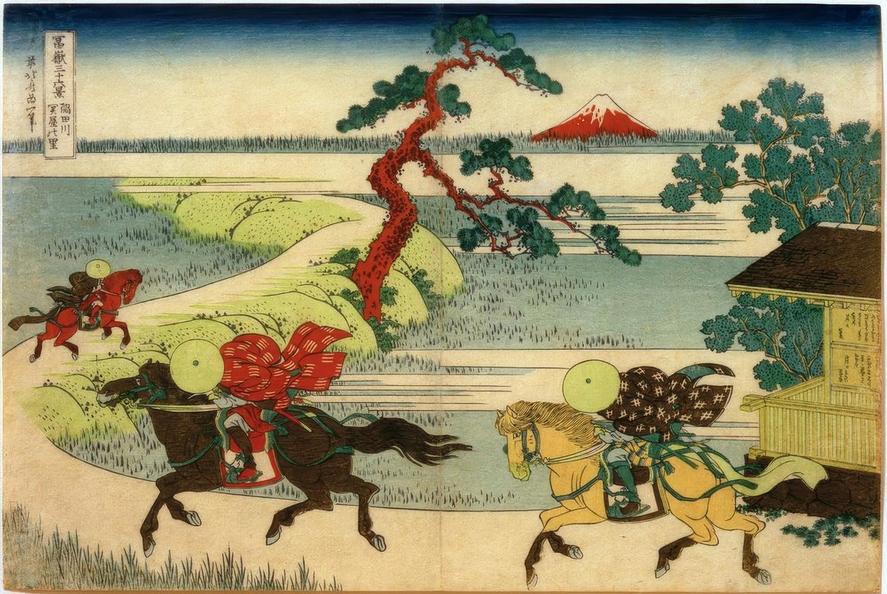 Wieś Sekiya nad rzeką Sumida autorstwa Katsushika Hokusai