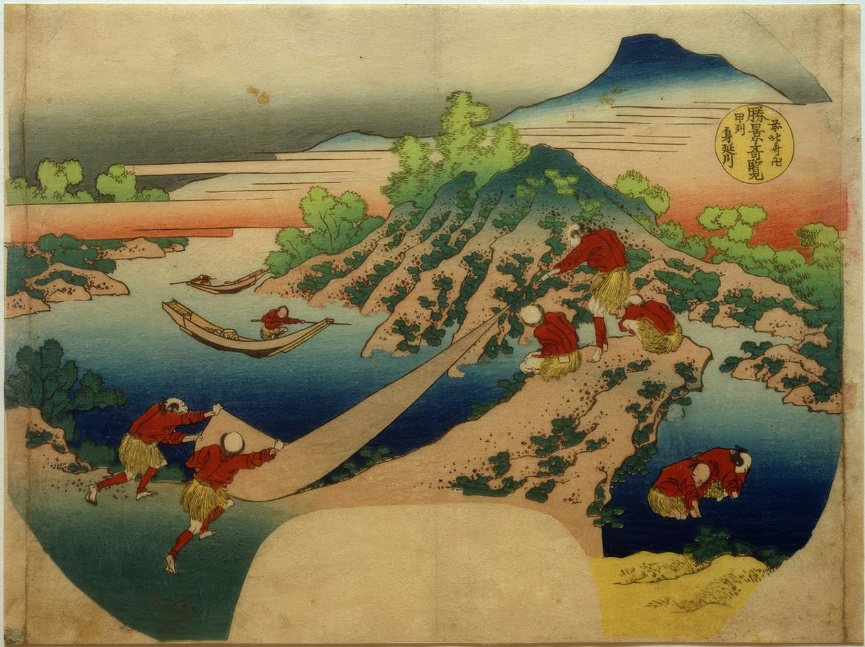 Rzeka Minobu w prowincji Kai autorstwa Katsushika Hokusai