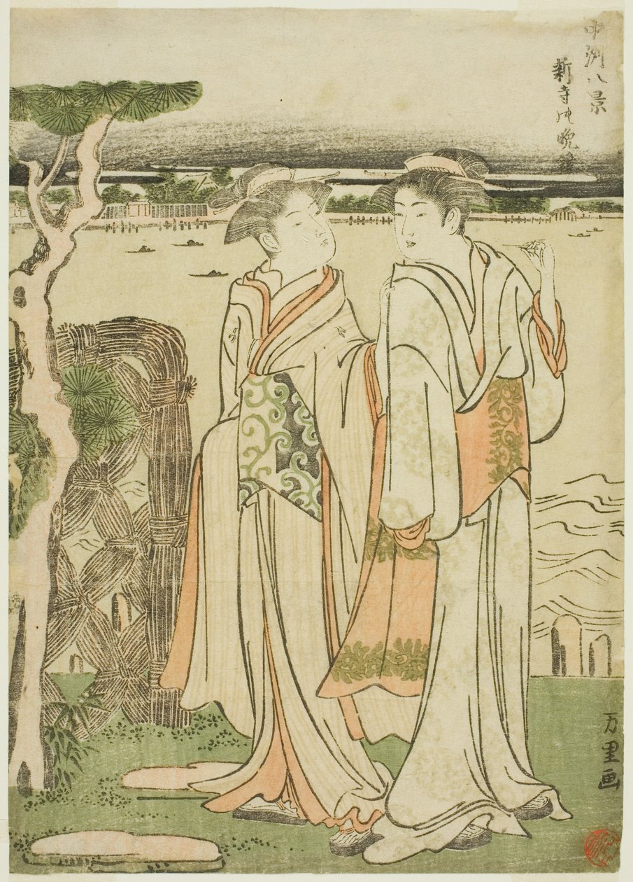 Wieczorny dzwonek w świątyni Mii autorstwa Katsushika Hokusai