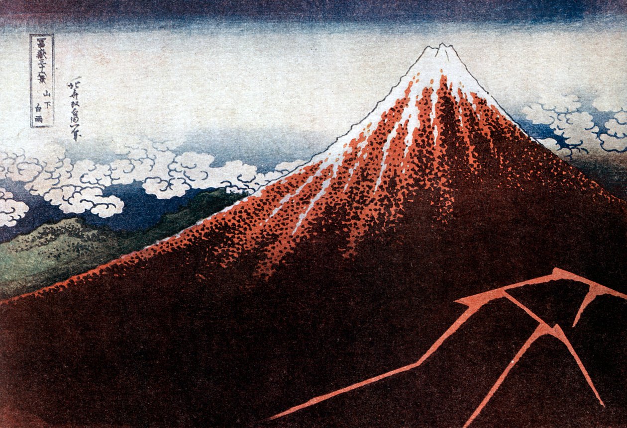 Fuji nad Błyskawicą, c1823. autorstwa Katsushika Hokusai