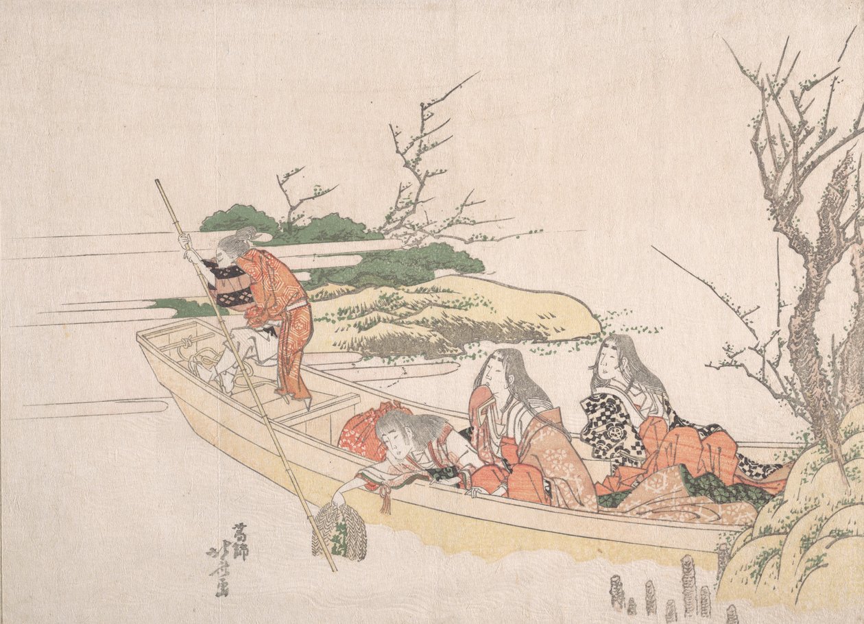 Zbieranie wodorostów. autorstwa Katsushika Hokusai