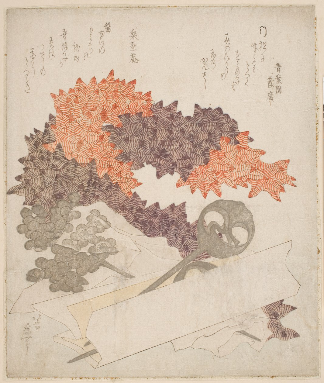Ozdoby do włosów, ok. 1820 r. (drzeworyt) autorstwa Katsushika Hokusai