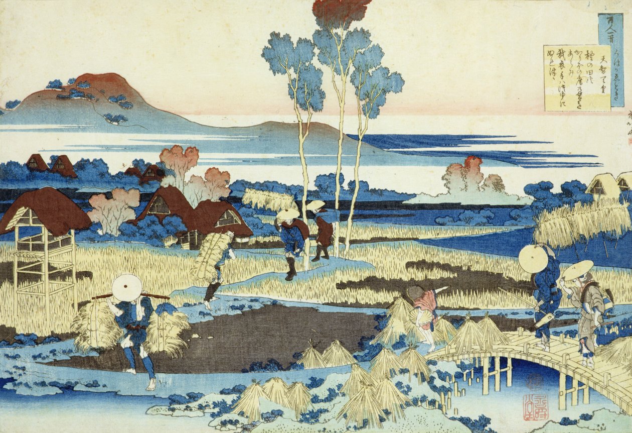 Harvesters at Work (drewnodruk) autorstwa Katsushika Hokusai