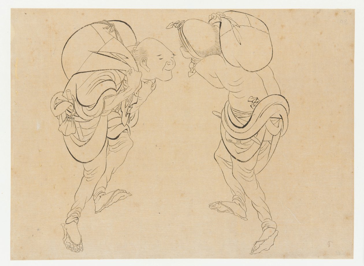 Robotnicy, koniec XVIII-początek XIX wieku. autorstwa Katsushika Hokusai