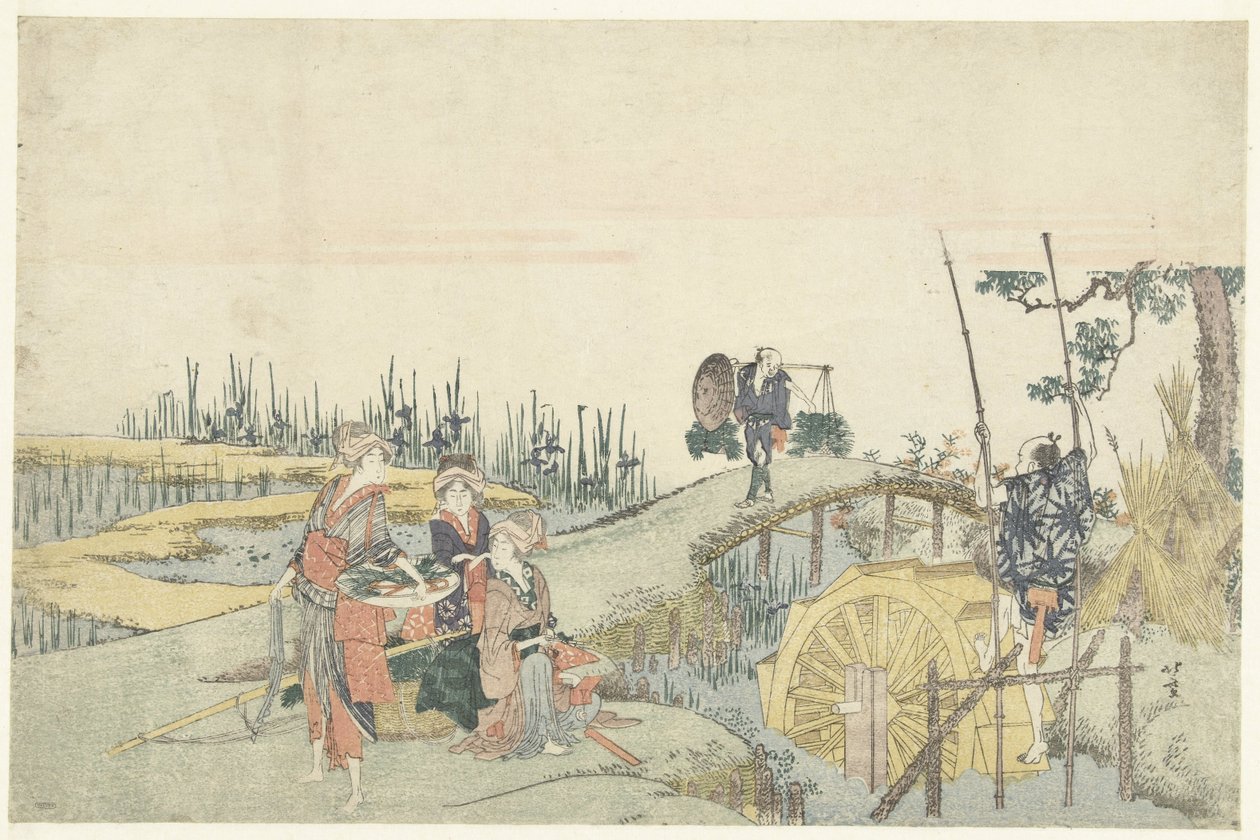 Sadzenie ryżu autorstwa Katsushika Hokusai