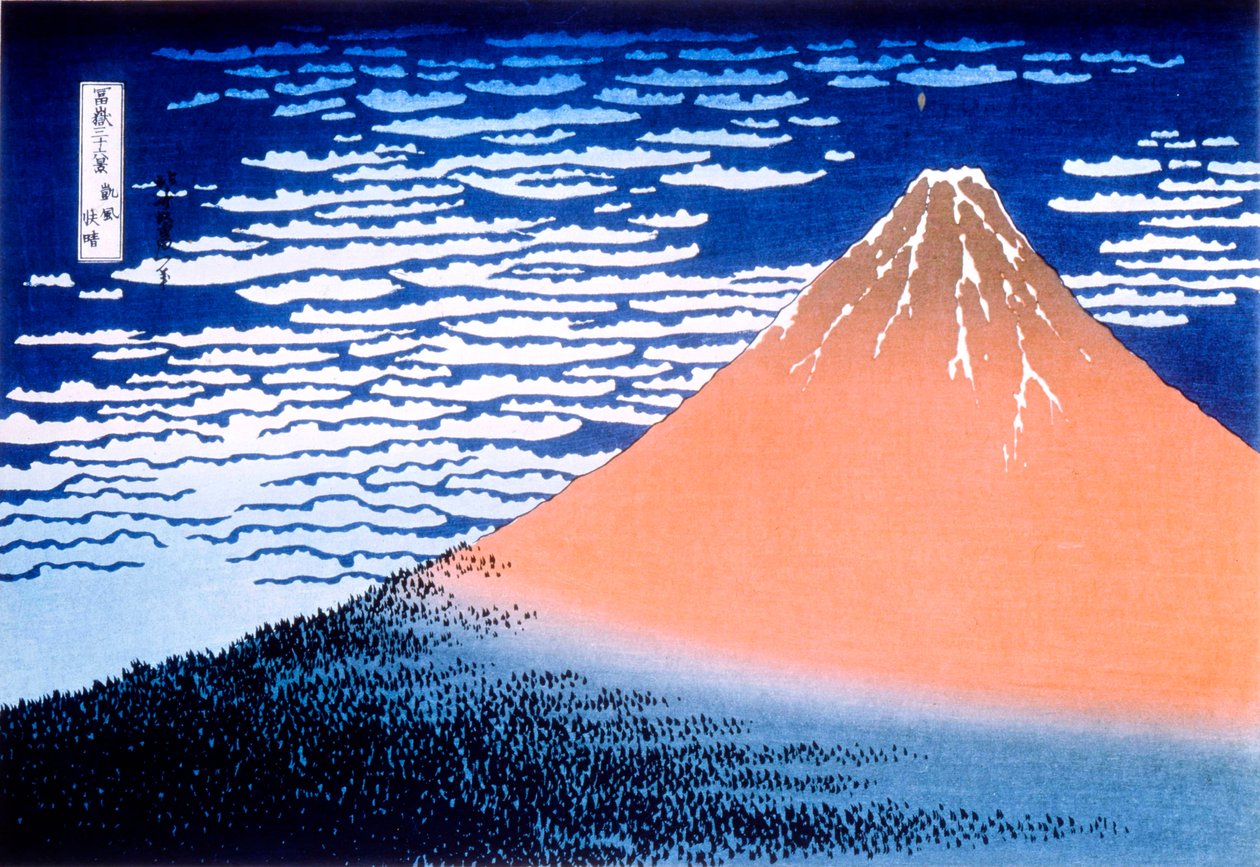 Czerwony Fuji, 1823-1831. autorstwa Katsushika Hokusai
