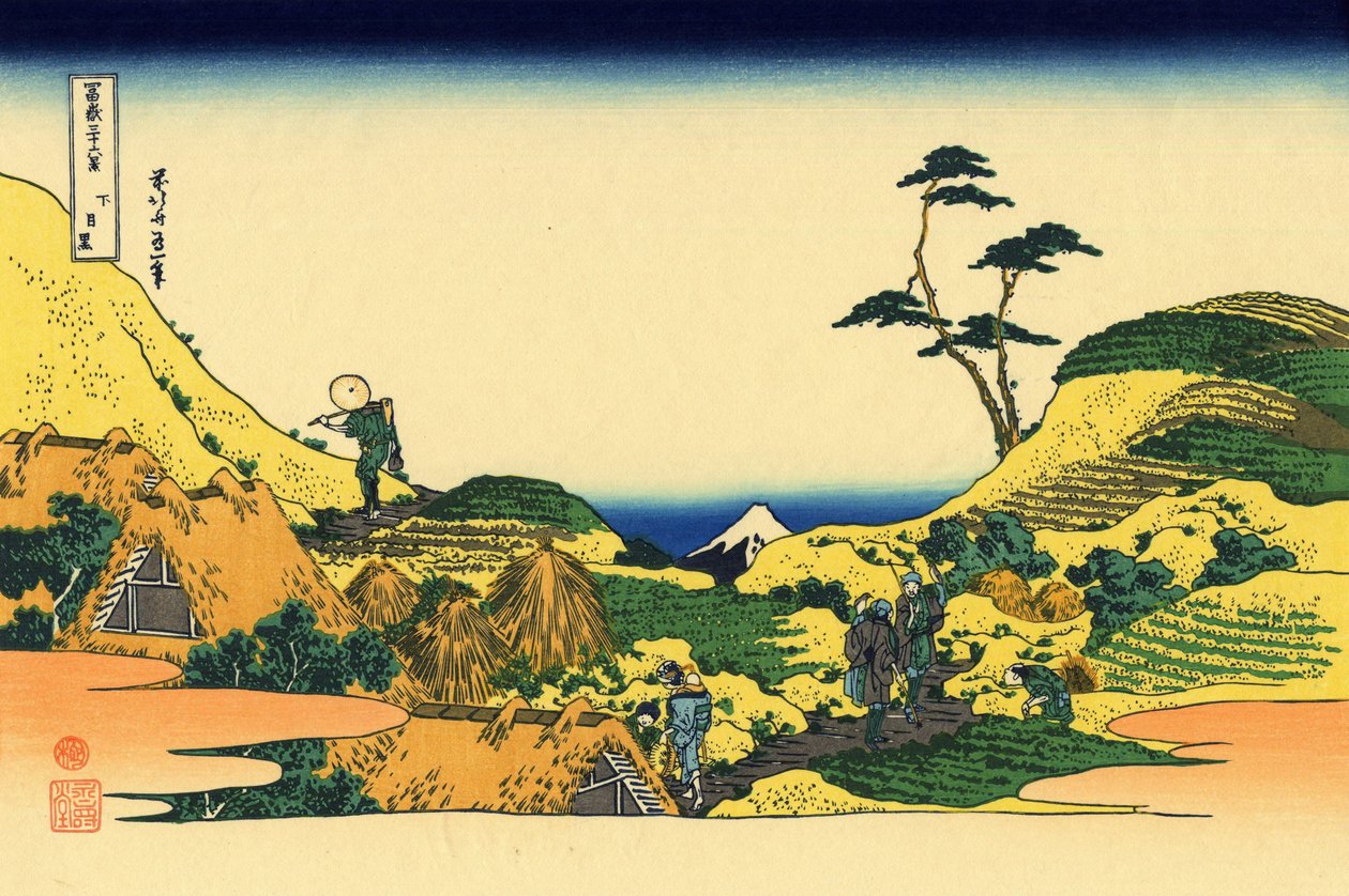 Shimomeguro, ok. 1830 (odbitka drzeworytowa) autorstwa Katsushika Hokusai
