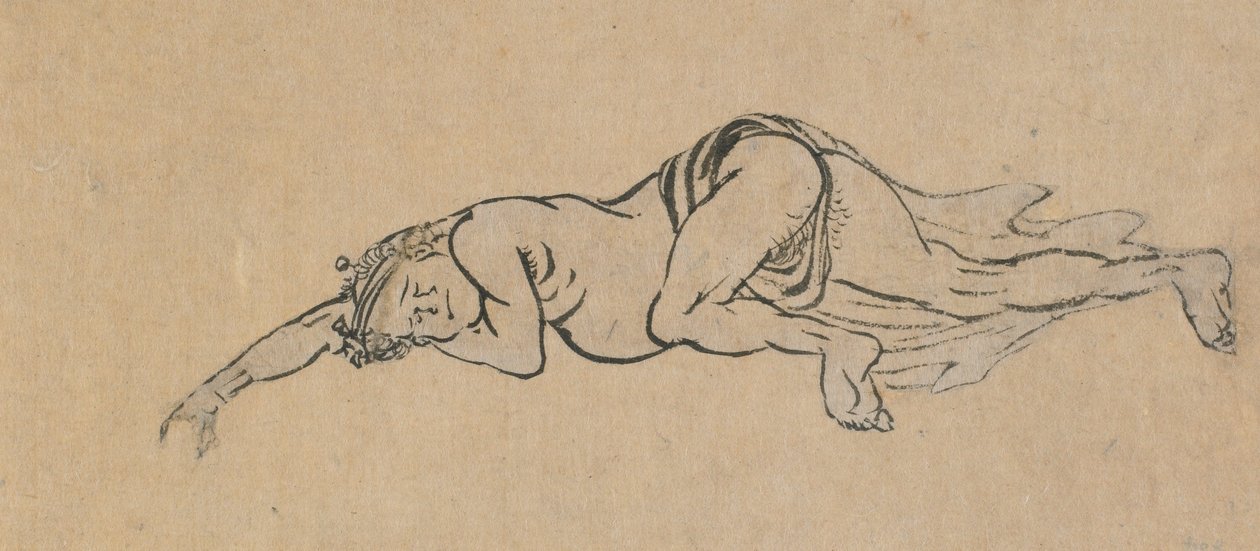 Śpiący, koniec XVIII-początek XIX wieku. autorstwa Katsushika Hokusai