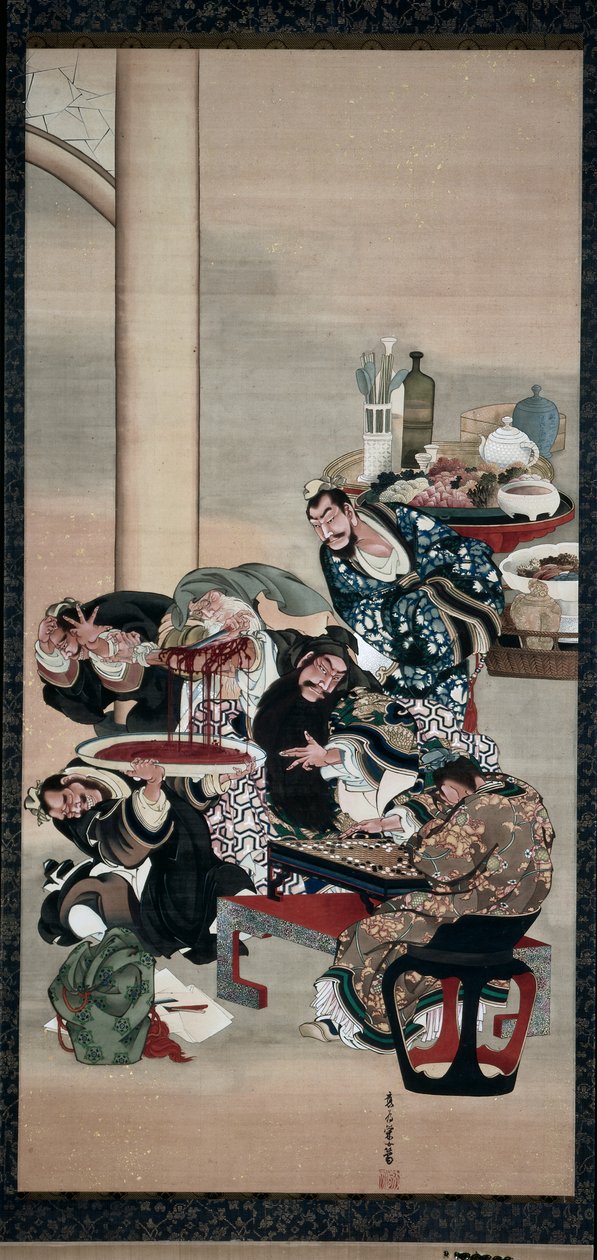 Operacja na ramieniu Guanyu, lata 40. XIX wieku. autorstwa Katsushika Ōi