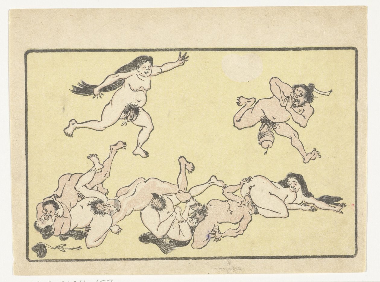 Orgia Wielki Ogon (tytuł serii) autorstwa Kawanabe Kyosai