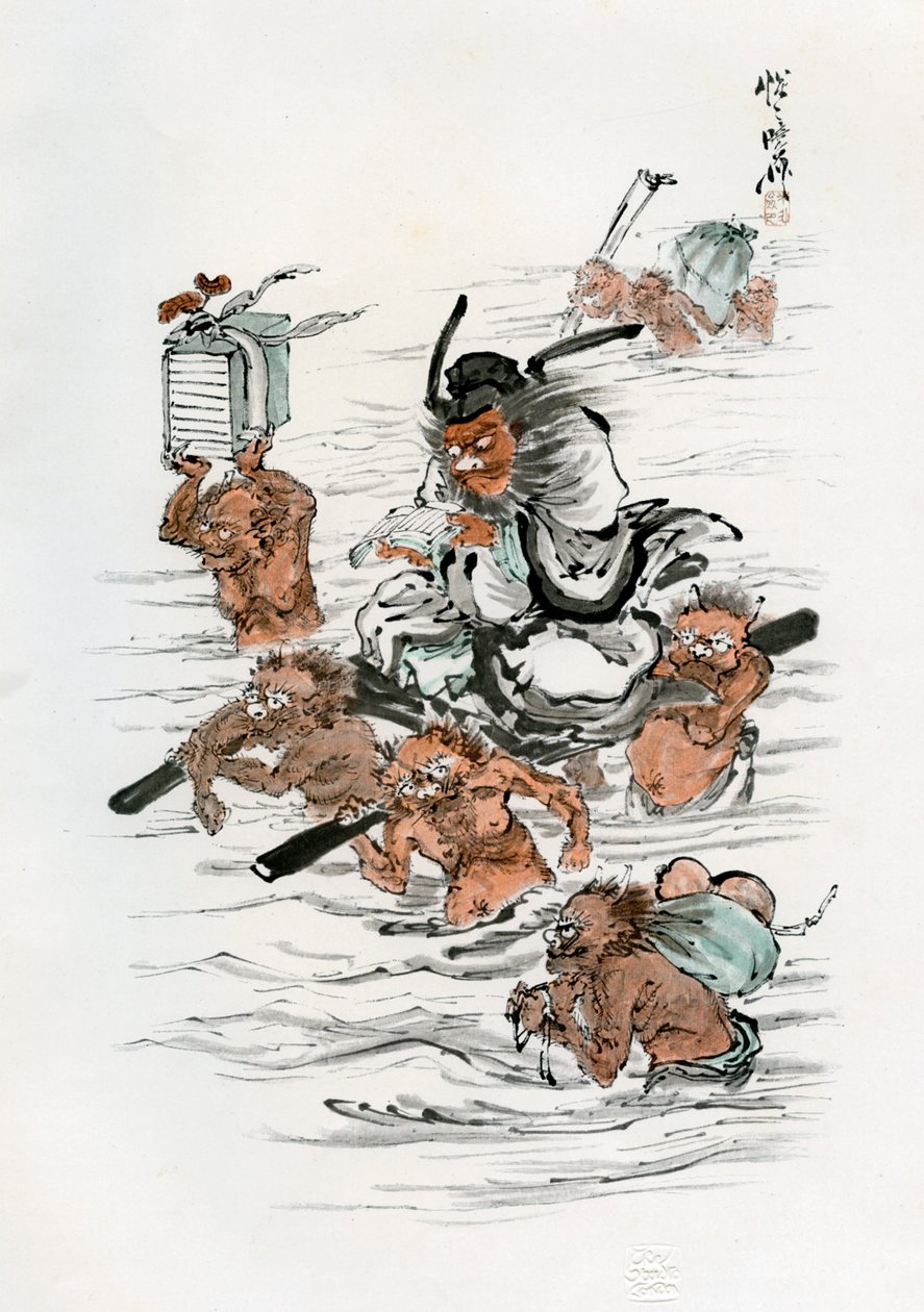 Shoki i demony towarzyszące, 1898. autorstwa Kawanabe Kyosai