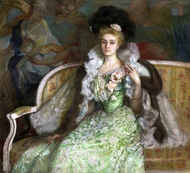 Portrait of Jadwiga Tyszkiewiczowa nee Czetwertynska. autorstwa Kazimierz Mordasewicz