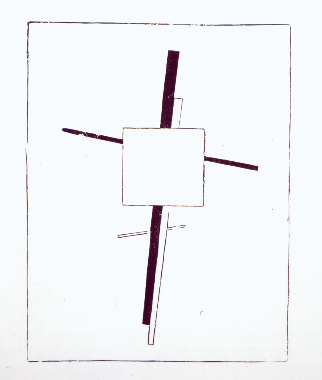 Krzyż suprematystyki, 1920 (drewnoryc z oryginalnego drzeworytu) autorstwa Kazimir Severinovich Malevich