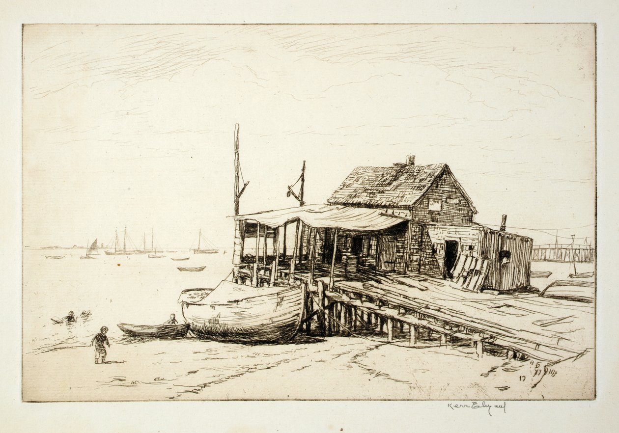 Fish Wharf, Gloucester autorstwa Kerr Eby