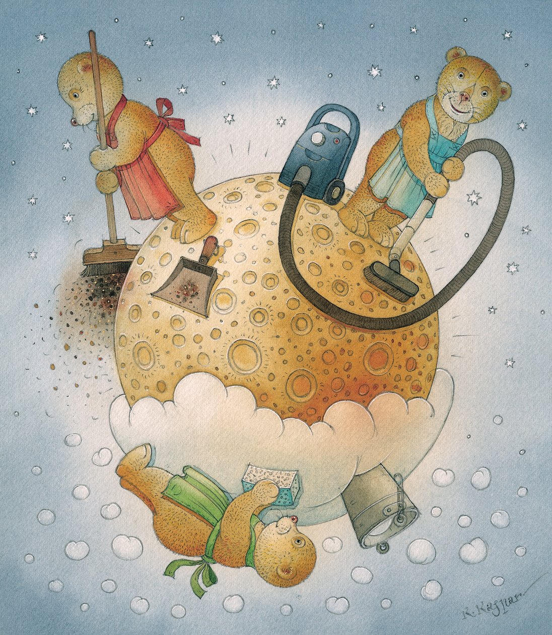 Niedźwiedzie księżycowe, 2006 (wc na papierze) autorstwa Kestutis Kasparavicius