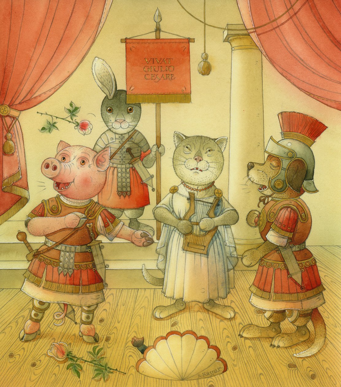 Śpiewacy operowi, 2006 (wc na papierze) autorstwa Kestutis Kasparavicius