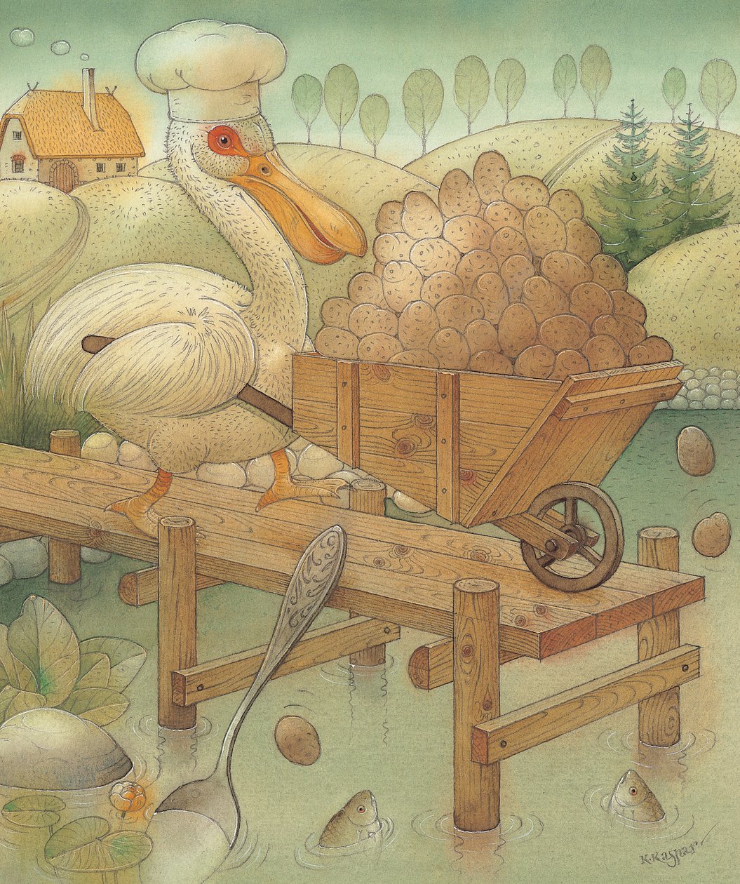 Pelikan, 2005 (wc na papierze) autorstwa Kestutis Kasparavicius