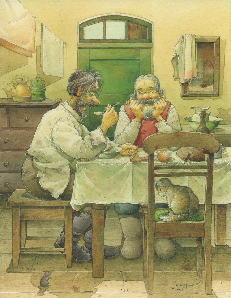 Scena rosyjska 06, 1994 (wc na papierze) autorstwa Kestutis Kasparavicius