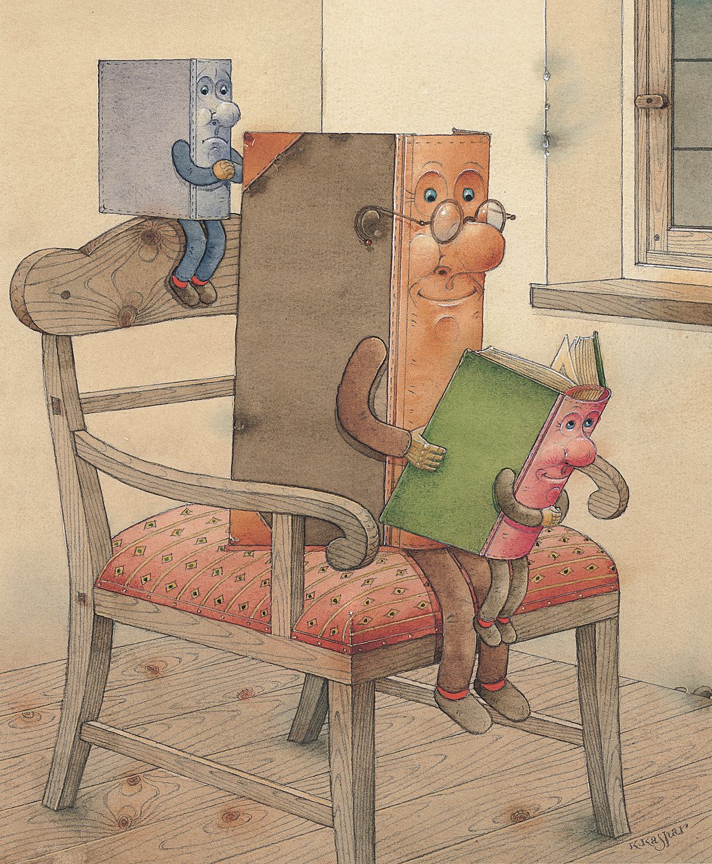 Trzy księgi, 2003 (wc na papierze) autorstwa Kestutis Kasparavicius