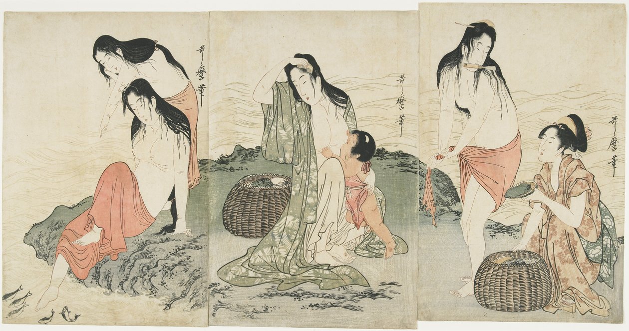 Nurkowie Abalone, 1797-1798 autorstwa Kitagawa Utamaro