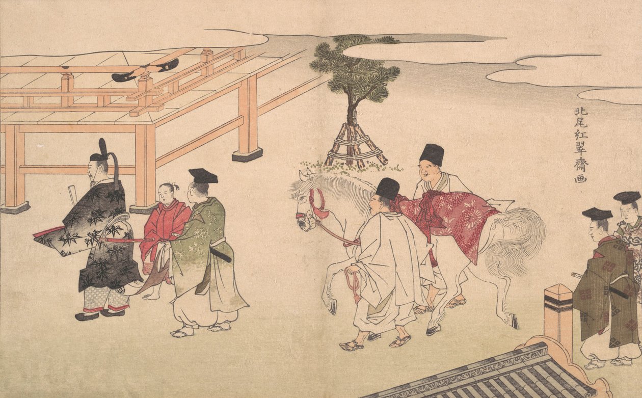 Hakuba no Sechie, koniec XVIII – początek XIX wieku. autorstwa Kitao Shigemasa