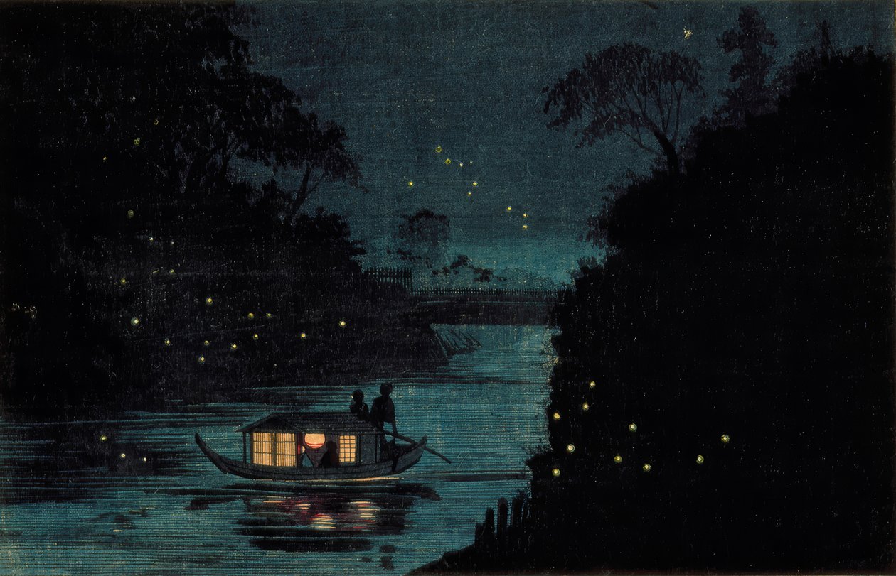 Fireflies w Ochanomizu autorstwa Kiyochika Kobayashi