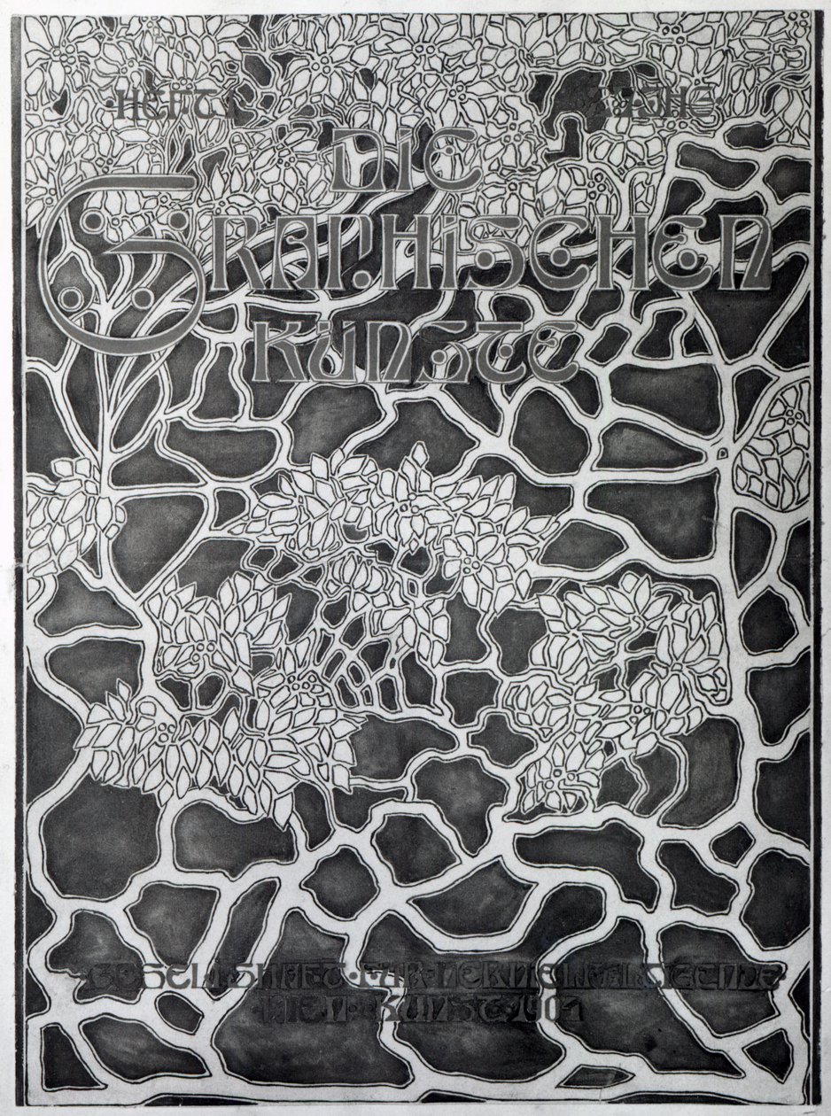 Projekt okładki dla "Die Graphischen Kunste" (złota farba) autorstwa Koloman Moser