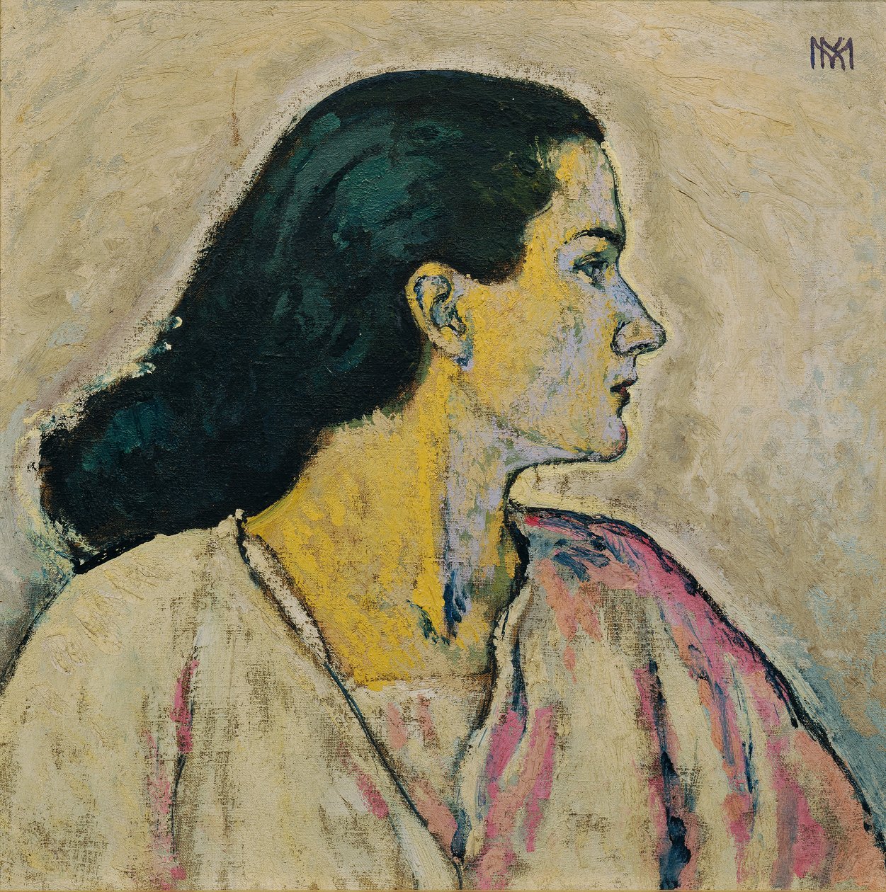 Portret kobiety z profilu autorstwa Koloman Moser