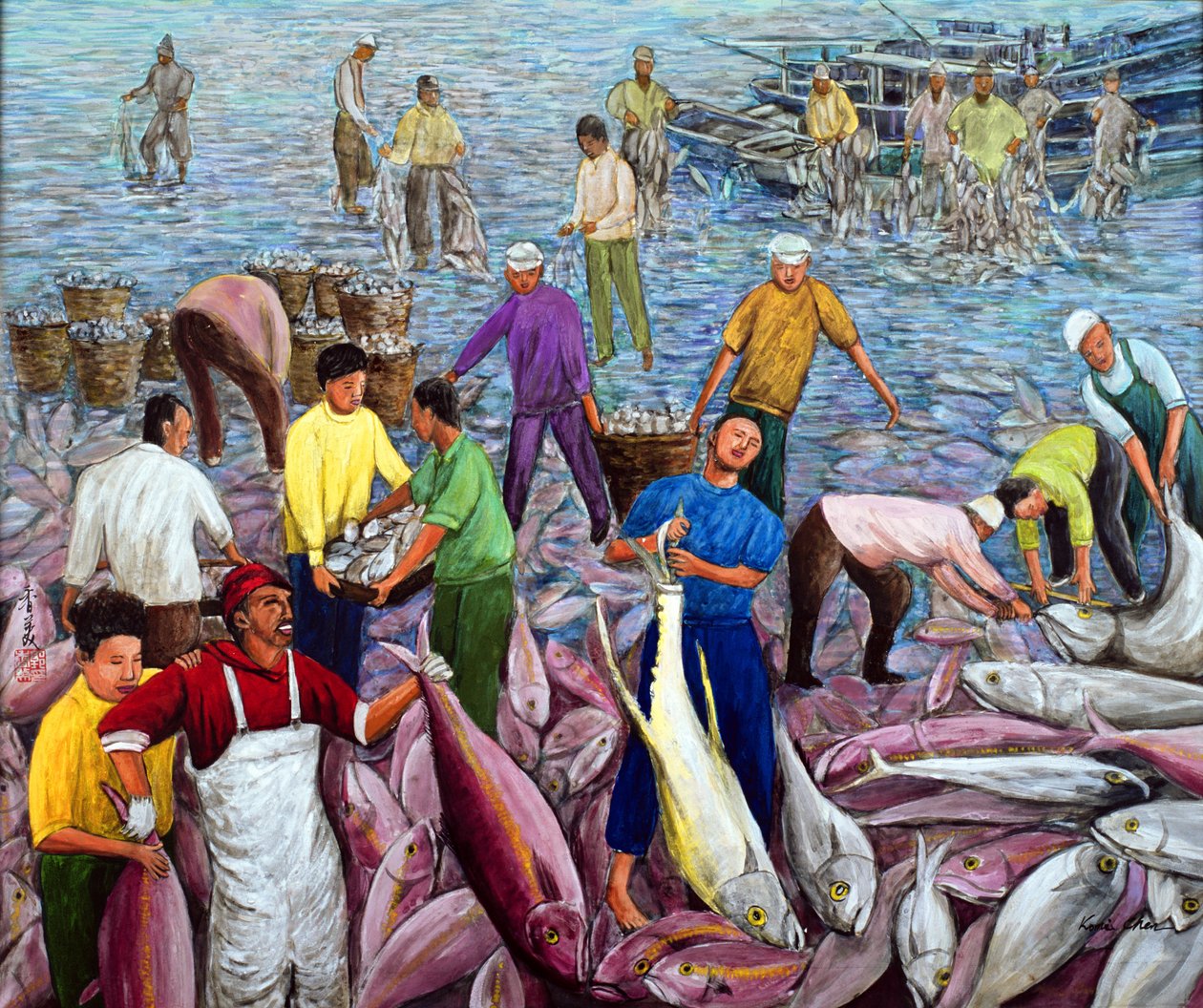 Zderzak Harvest, 1994 (gwasz na jedwabiu) autorstwa Komi Chen