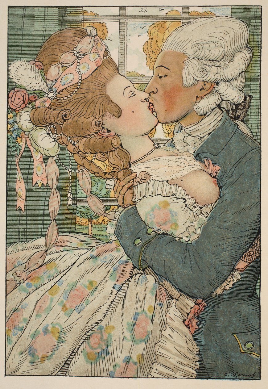 Pocałunek, 1918 autorstwa Konstantin Andreevic Somov
