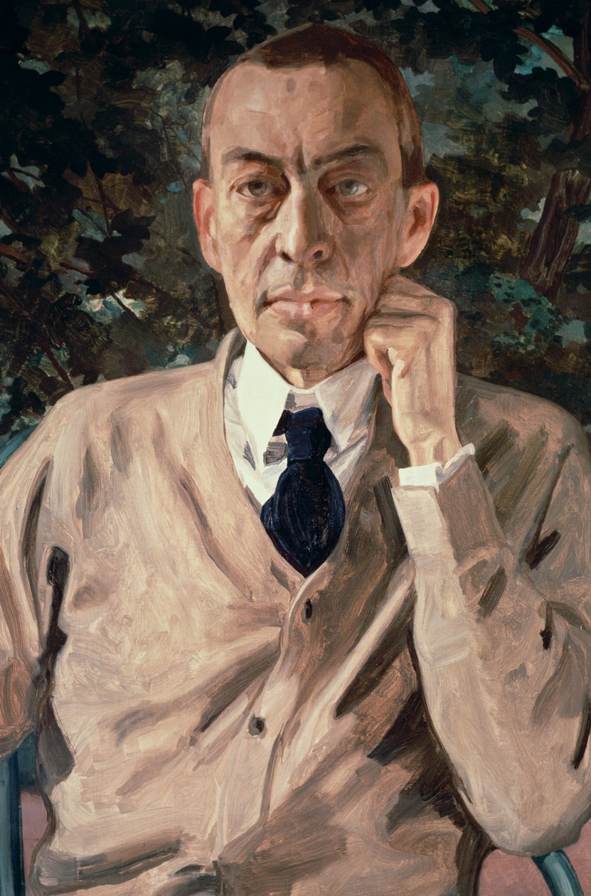 Portret kompozytora Siergiej Wasiliewicz Rachmaninow (1873-1943) 1925 autorstwa Konstantin Andreevic Somov