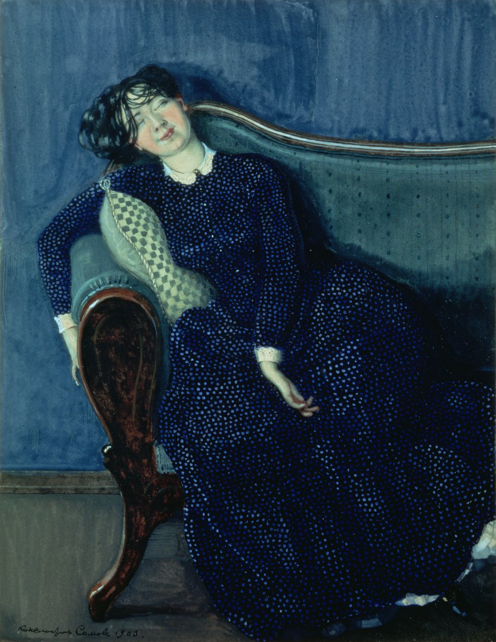 Śpiąca kobieta w niebieskim stroju, 1903 autorstwa Konstantin Andreevic Somov