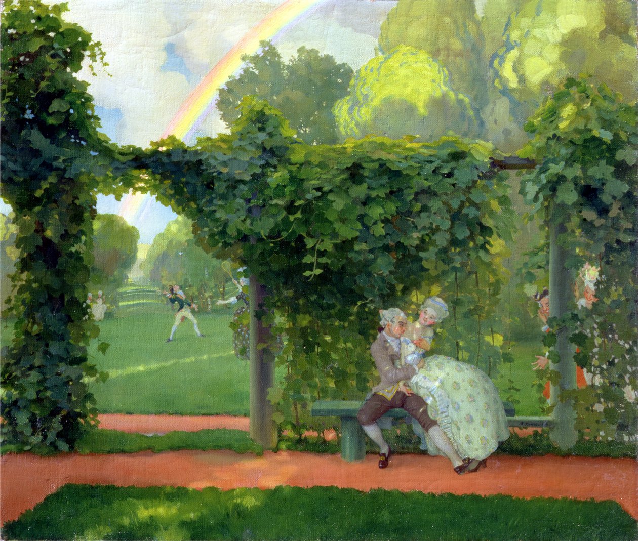 Wyśmiewany pocałunek, 1908 autorstwa Konstantin Andreevic Somov