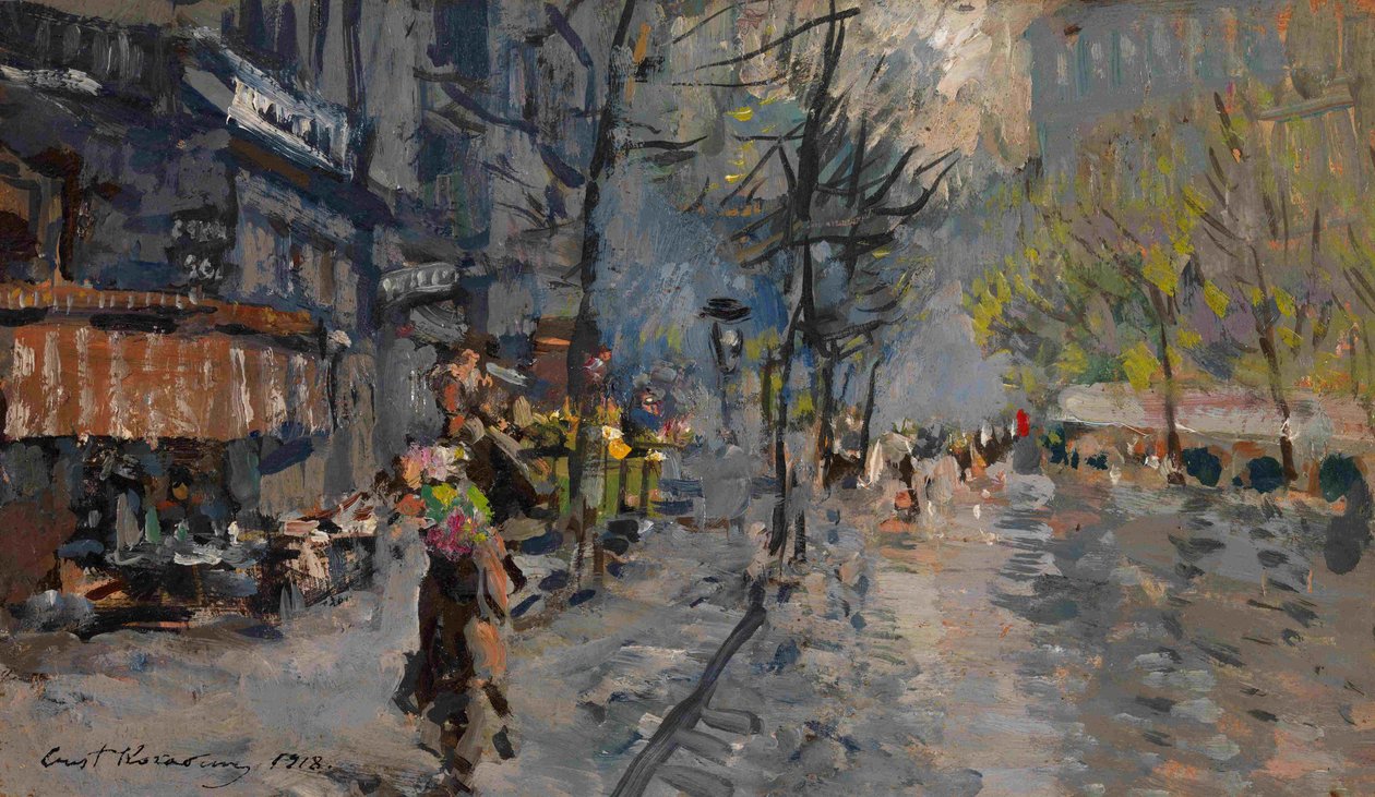 Ulica w Paryżu, 1918 r. autorstwa Konstantin Alekseevich Korovin