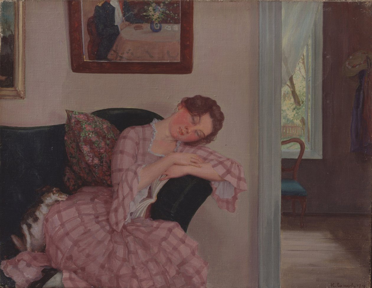 Śpiąca Pani w Różu autorstwa Konstantin Andreevic Somov