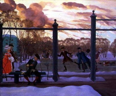 Lodowisko zimą autorstwa Konstantin Andreevic Somov
