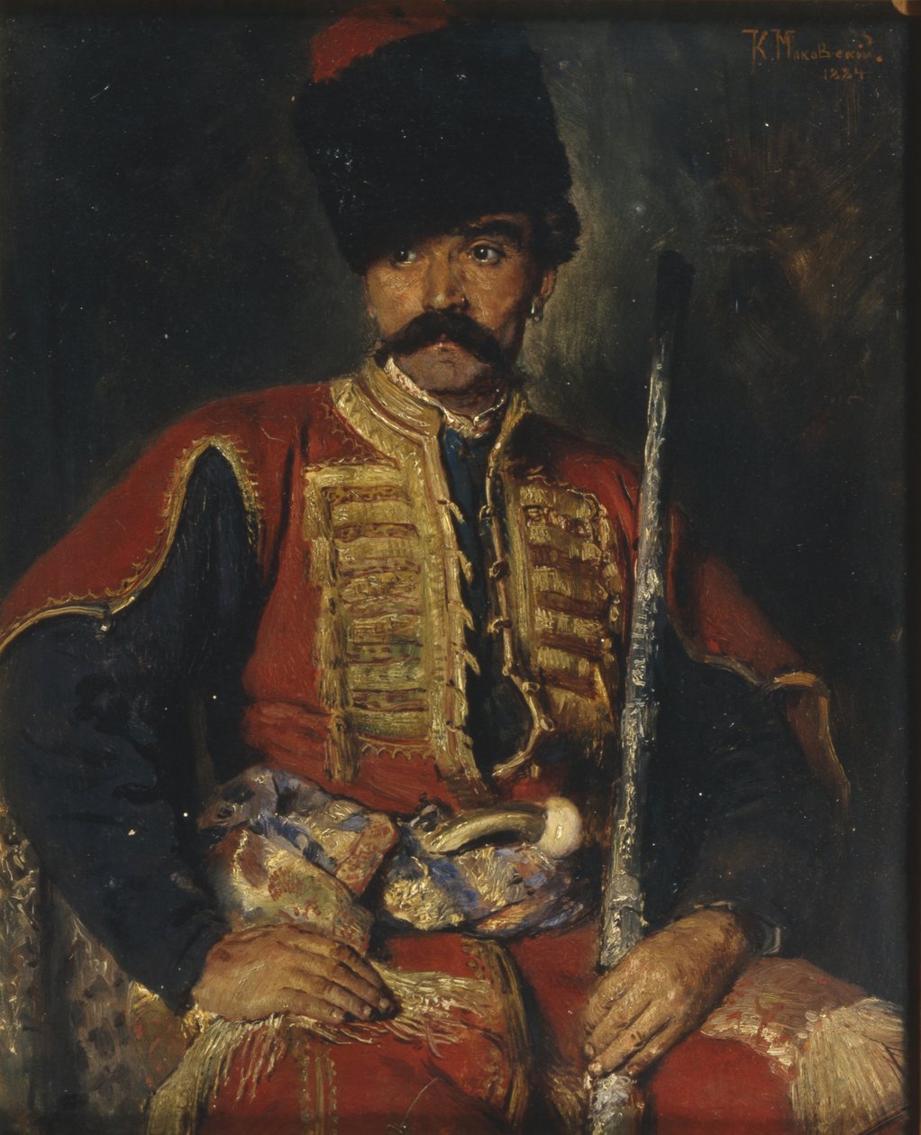 Kozak zaporoski, 1884 autorstwa Konstantin Egorovich Makovsky