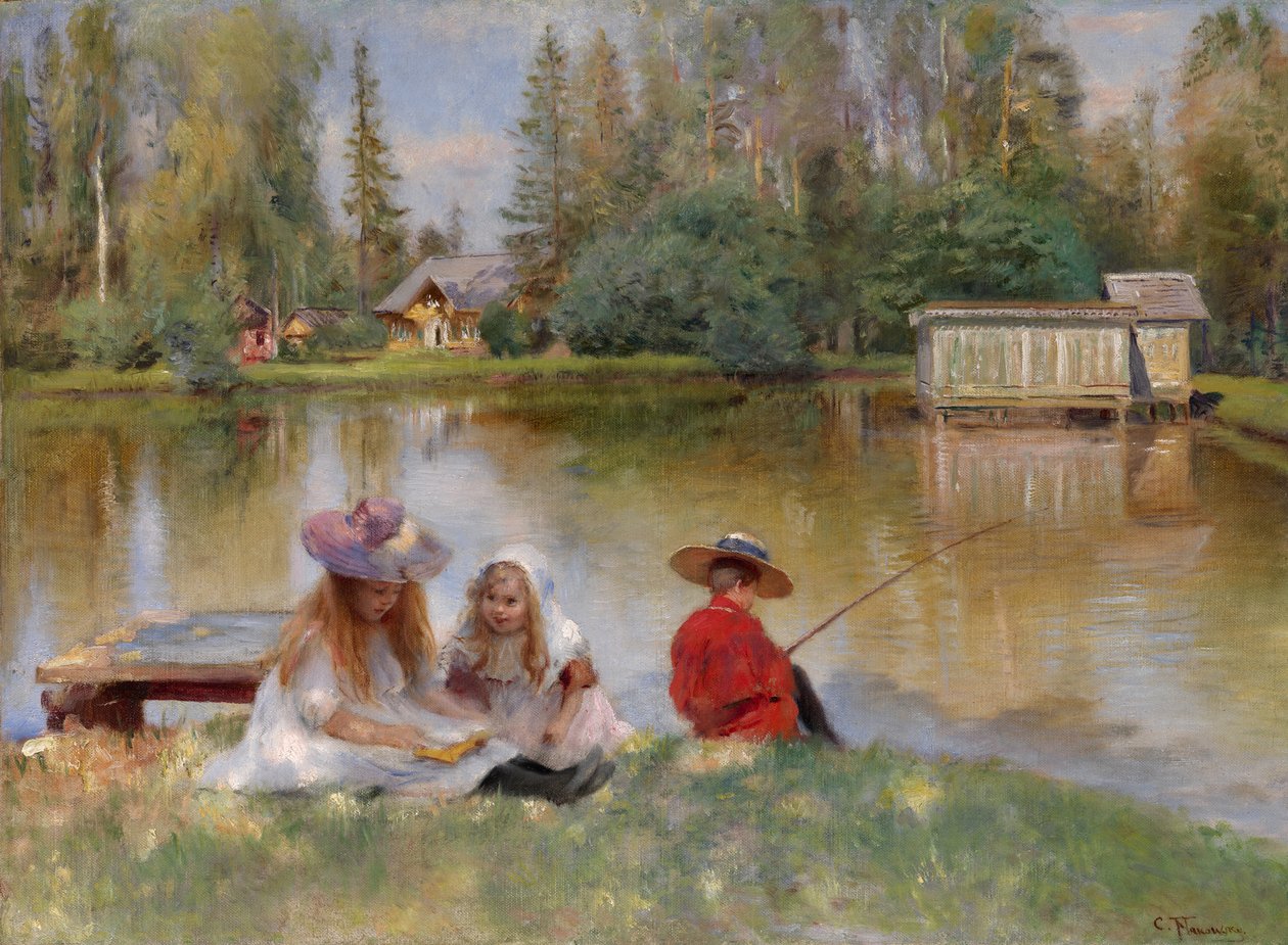 Dzieci nad jeziorem autorstwa Konstantin Egorovich Makovsky