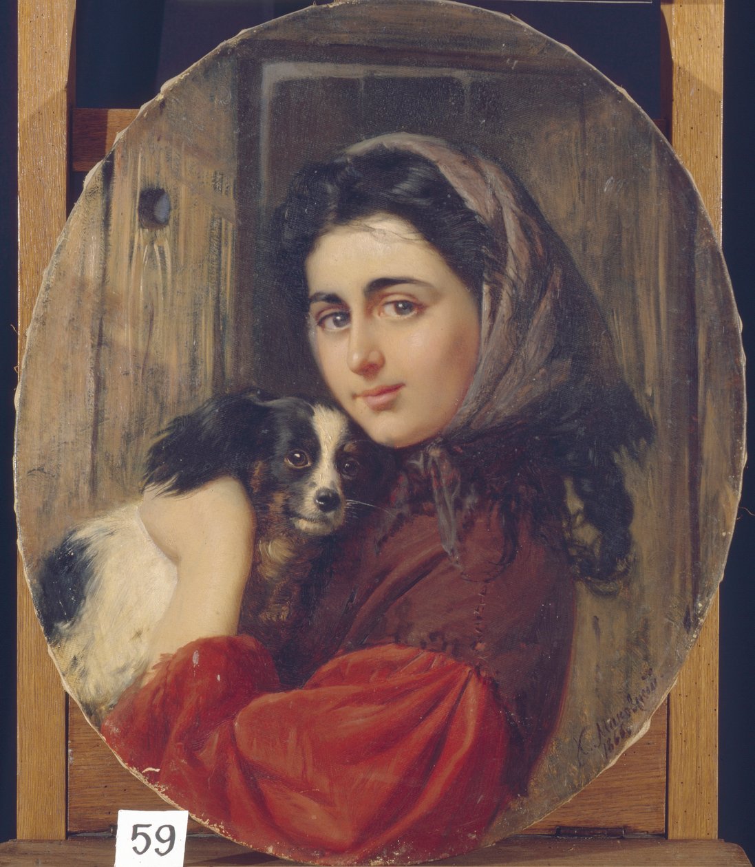 Dziewczyna z małym psem autorstwa Konstantin Egorovich Makovsky