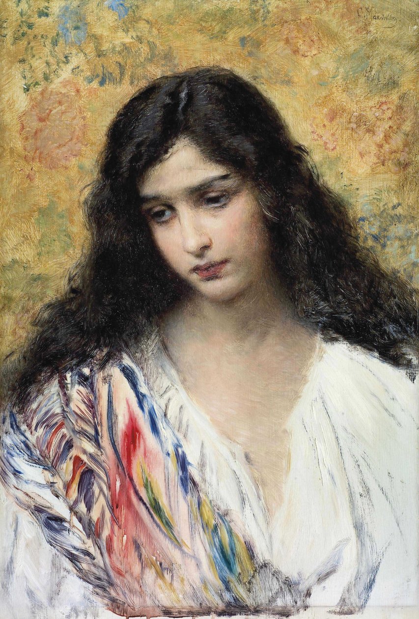 Rosyjska piękność, 1900 autorstwa Konstantin Egorovich Makovsky