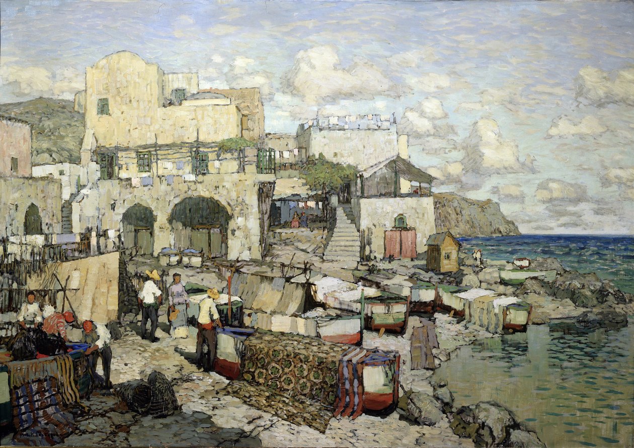 Widok na wyspę Capri autorstwa Konstantin Ivanovich Gorbatov