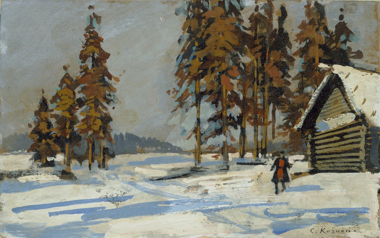 Pejzaż zimowy, początek XX wieku autorstwa Konstantin Korovin