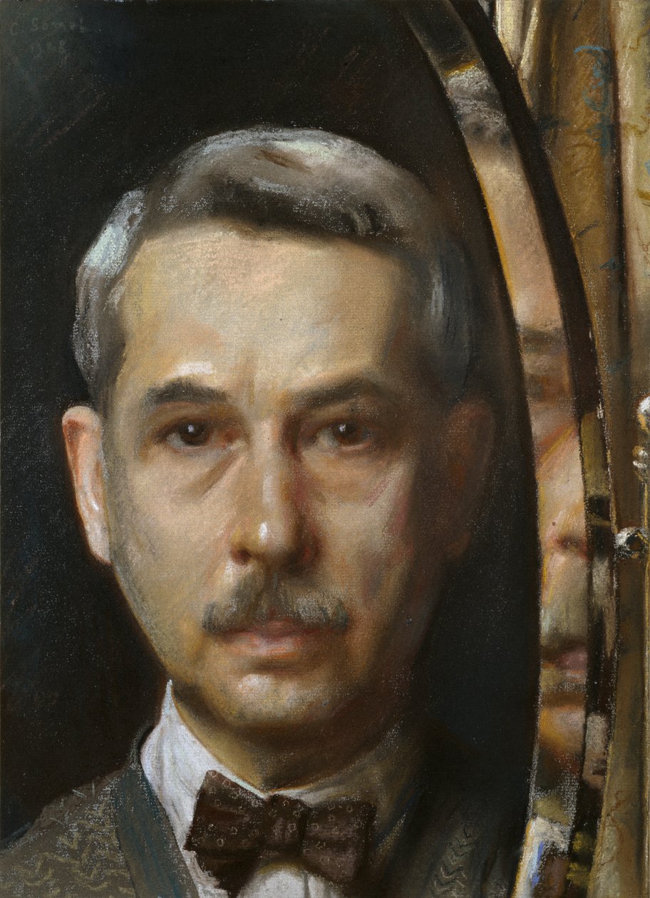 Autoportret w lustrze, 1928 autorstwa Konstantin Somov