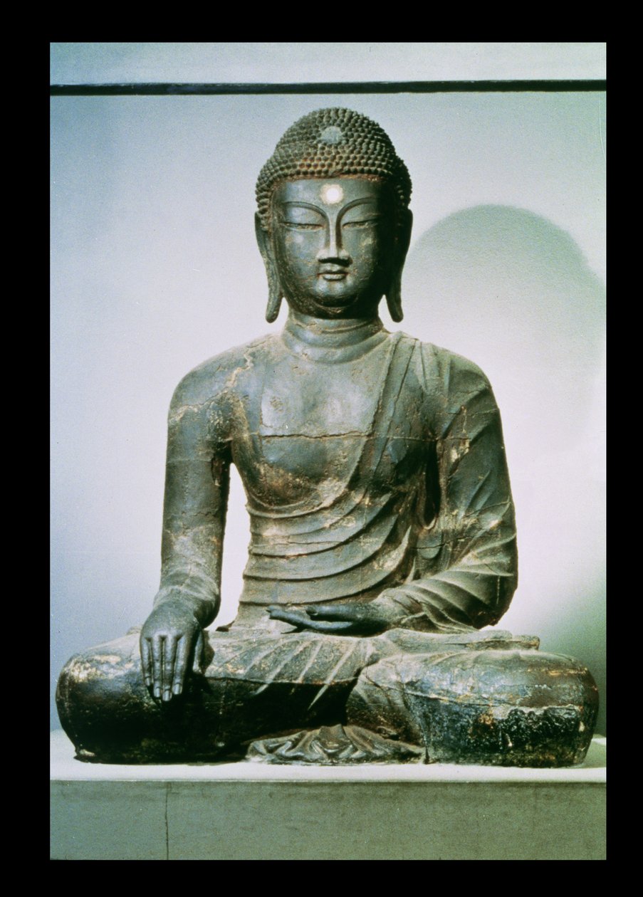Siedzący Budda Siakjamuni z Przebieranki (żelazo) autorstwa Korean School