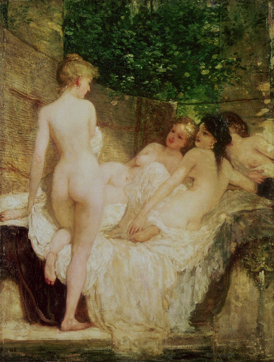 Po kąpieli, ok.1880 autorstwa Károly Lotz