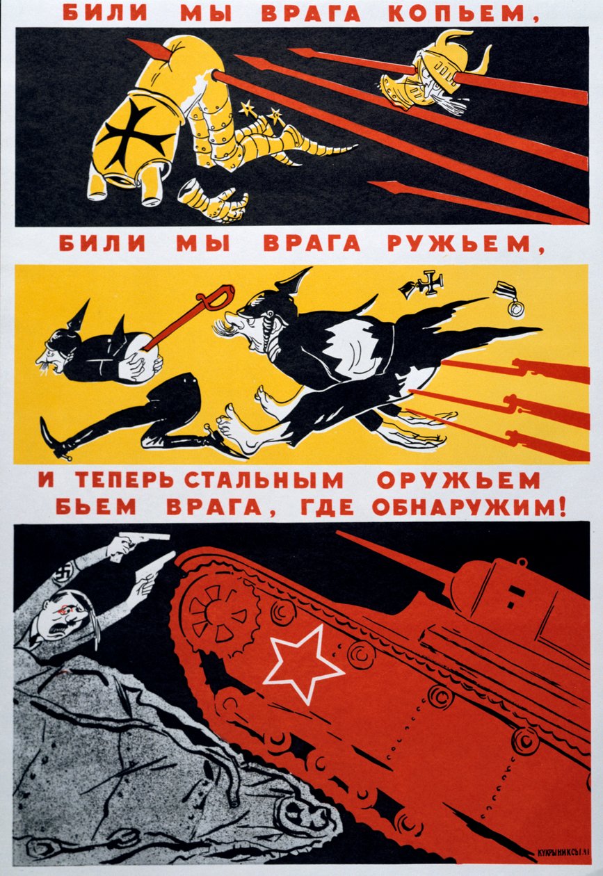 „Z włócznią nasz wróg jest skończony...” 1941 autorstwa Kukryniksy